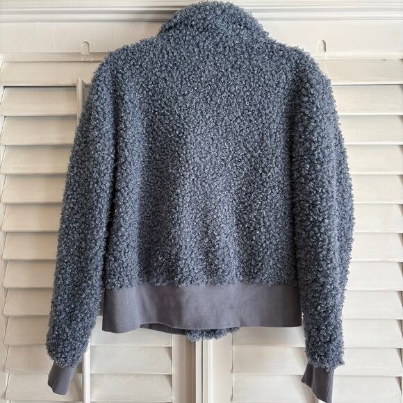 Primi Pale Blue Fuzzy Button Up Jacket Size 1X - Picture 2 of 7